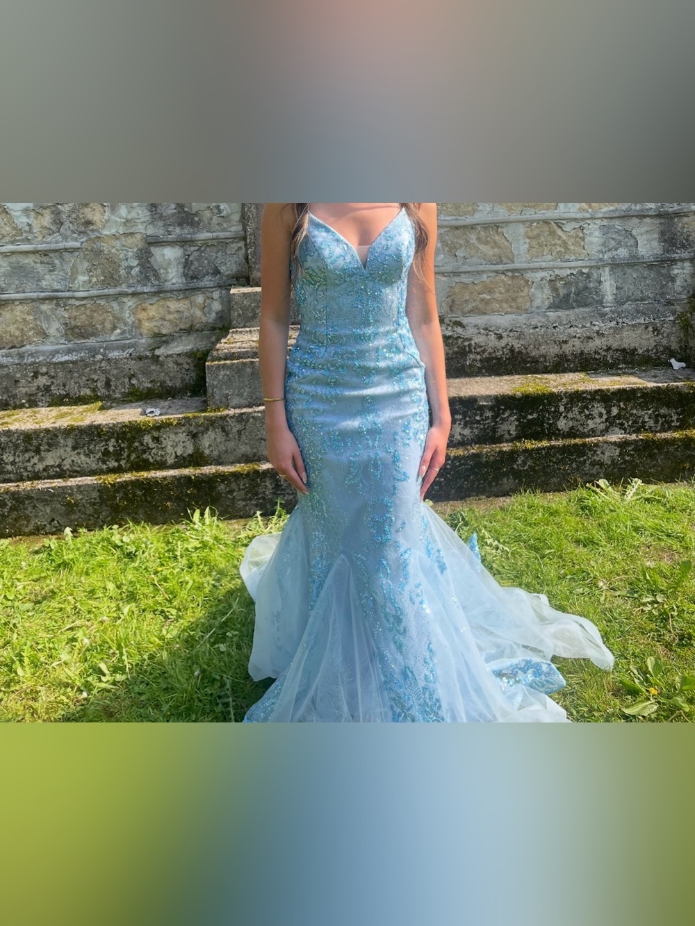 Light Blue Mermaid Prom Dress